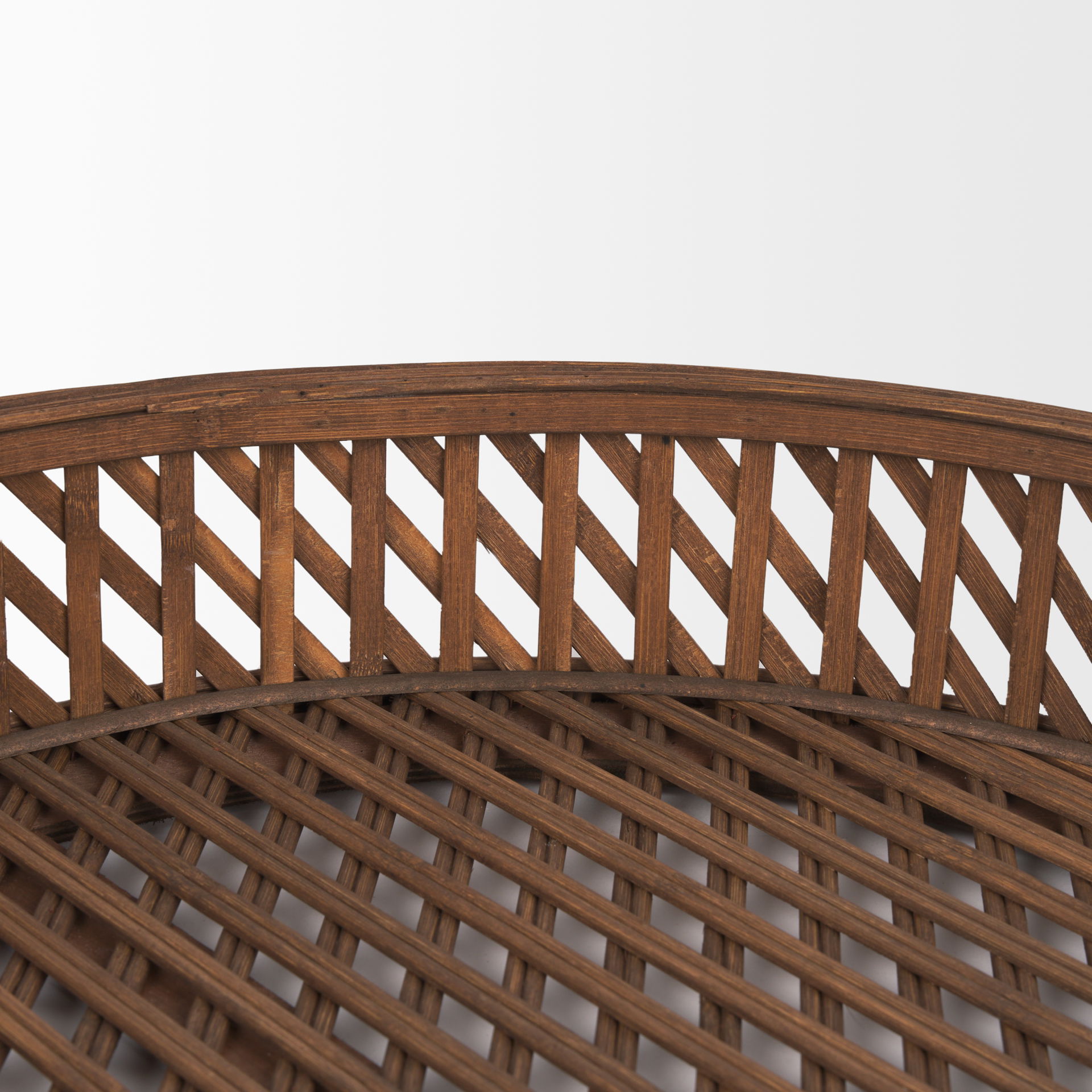 Thala Medium Brown Round Wicker Tray (Set of 2), Decorative Tray by Mercana, 20.47" length x 20.47" width x 4.5" height View 4