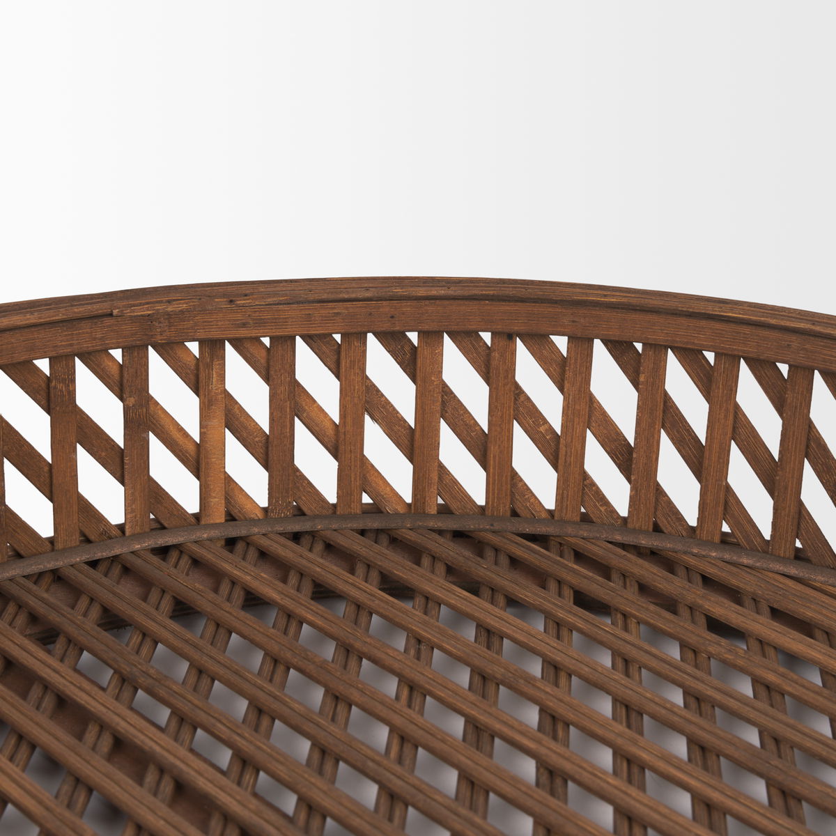 Thala Medium Brown Round Wicker Tray (Set of 2), Decorative Tray by Mercana, 20.47" length x 20.47" width x 4.5" height View 6