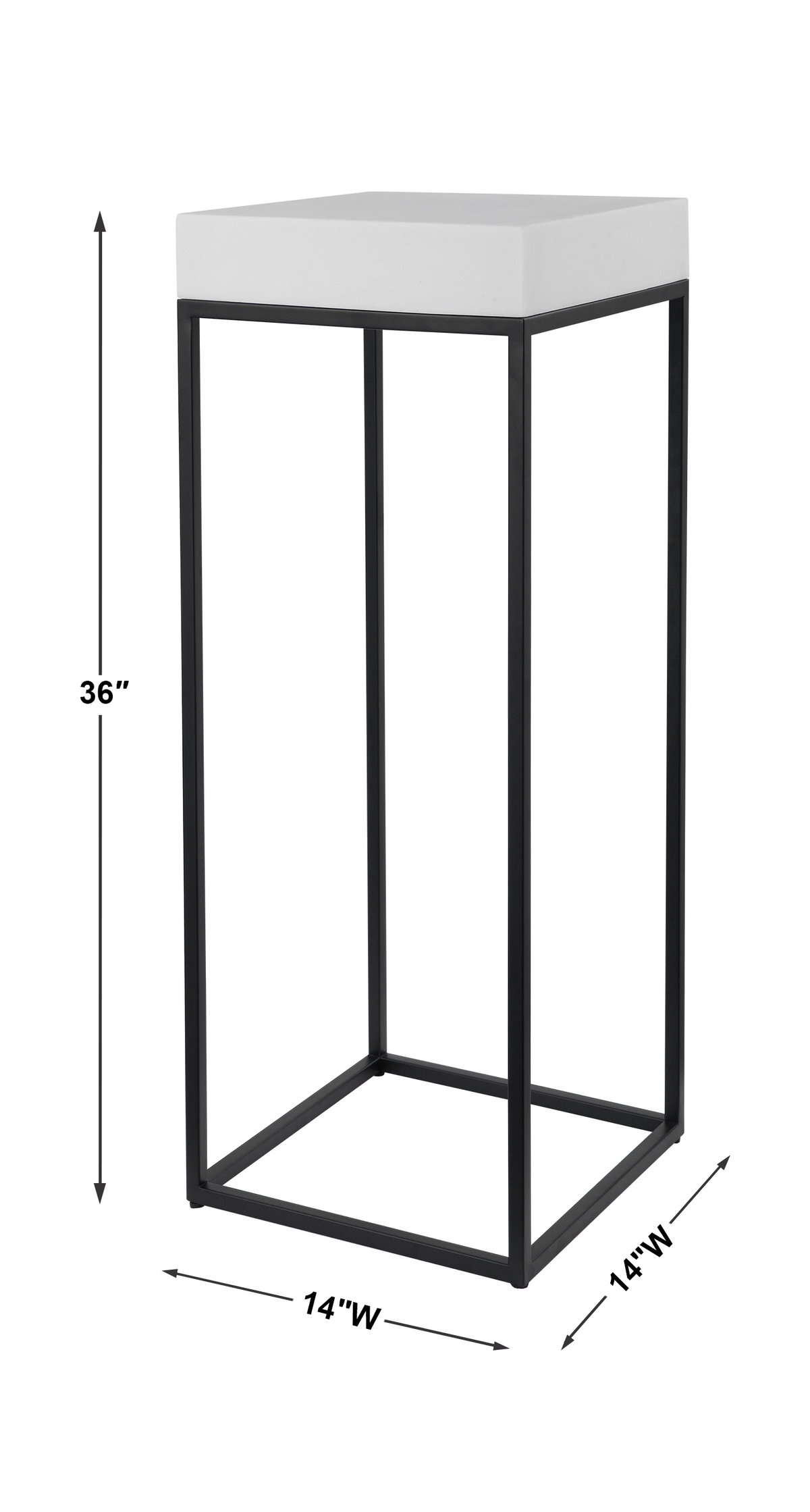 Gambia Marble Plant Stand, Planter by Uttermost, 14" width x 36" height x 14" depth View 3