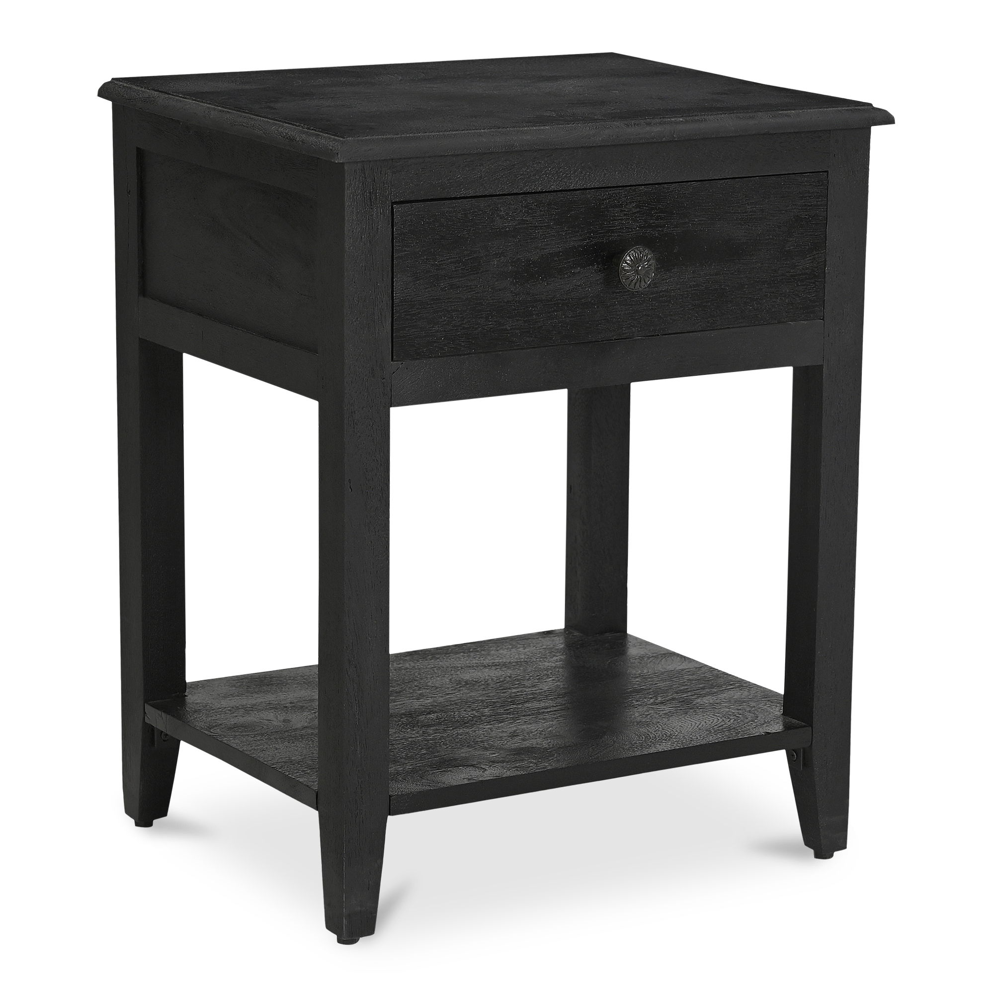 Corrine Nightstand Antique Black, by Moe's Home, 19" width x 23" height x 14" depth View 2