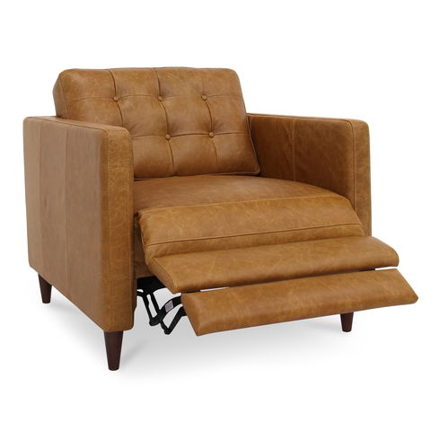 Bridgers Power Recliner Chair Tan Leather