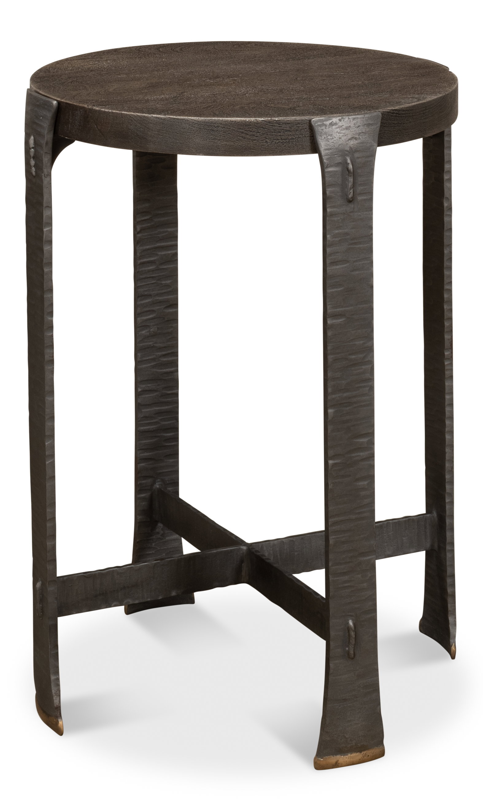 *Forged Slats Side Table/Moleskin, Side & End Table by Sarreid, 18" length x 18" width x 25" height View 1