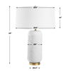 Iona White Glaze Table Lamp, by Uttermost, 20" width x 29" height x 20" depth thumbnail 3