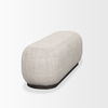 Siren Gray Fabric with Dark Brown Wood Oblong Bench thumbnail 4