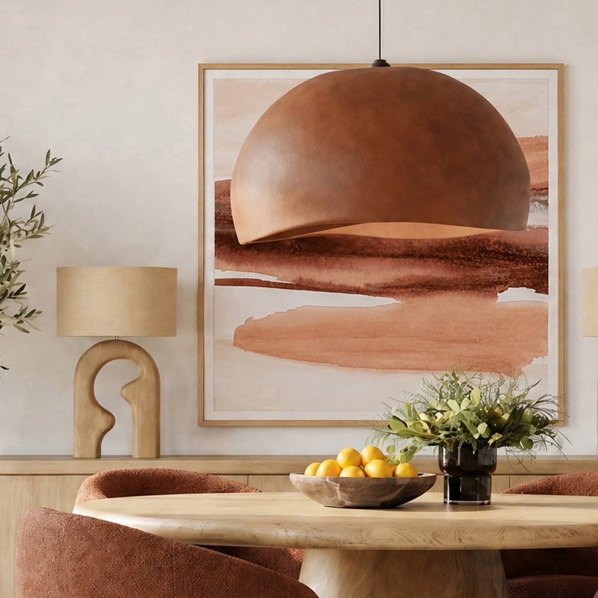 Xanadu Bowl Rust, Decor by Dovetail, 16" width x 3.5" height x 16" depth View 3