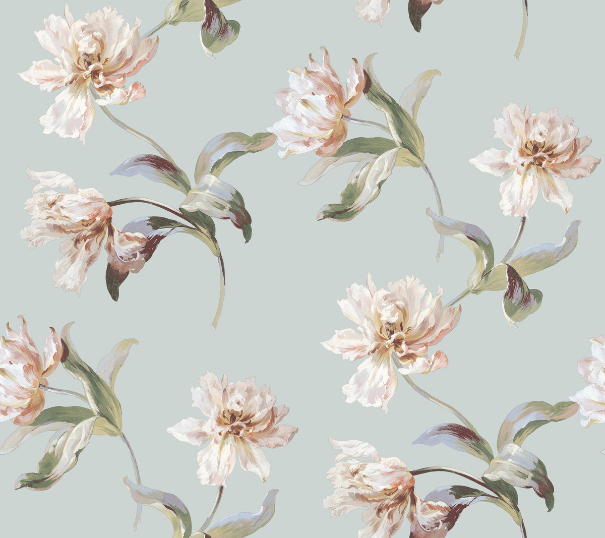 Large Parrot Tulip White Peel & Stick Wallpaper, by York Wall, 20' length x 2'3" width x 0.02" depth View 2
