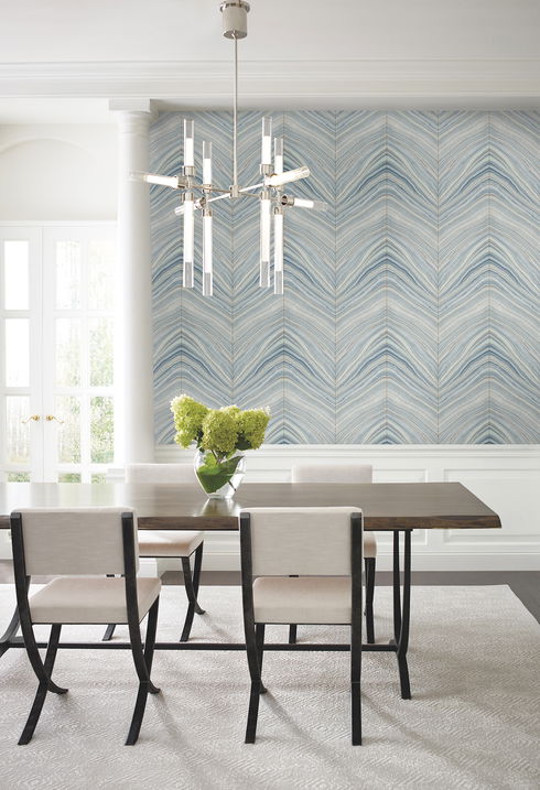 Onyx Strata Mist Blue Peel & Stick Wallpaper