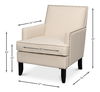 Grady Chair, Fabric, Accent Chair by Sarreid, 27" length x 33" width x 35" height thumbnail 13