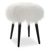Wooly Sheepskin Accent Stool, Furniture by Uttermost, 17" width x 18.5" height x 17" depth thumbnail 1