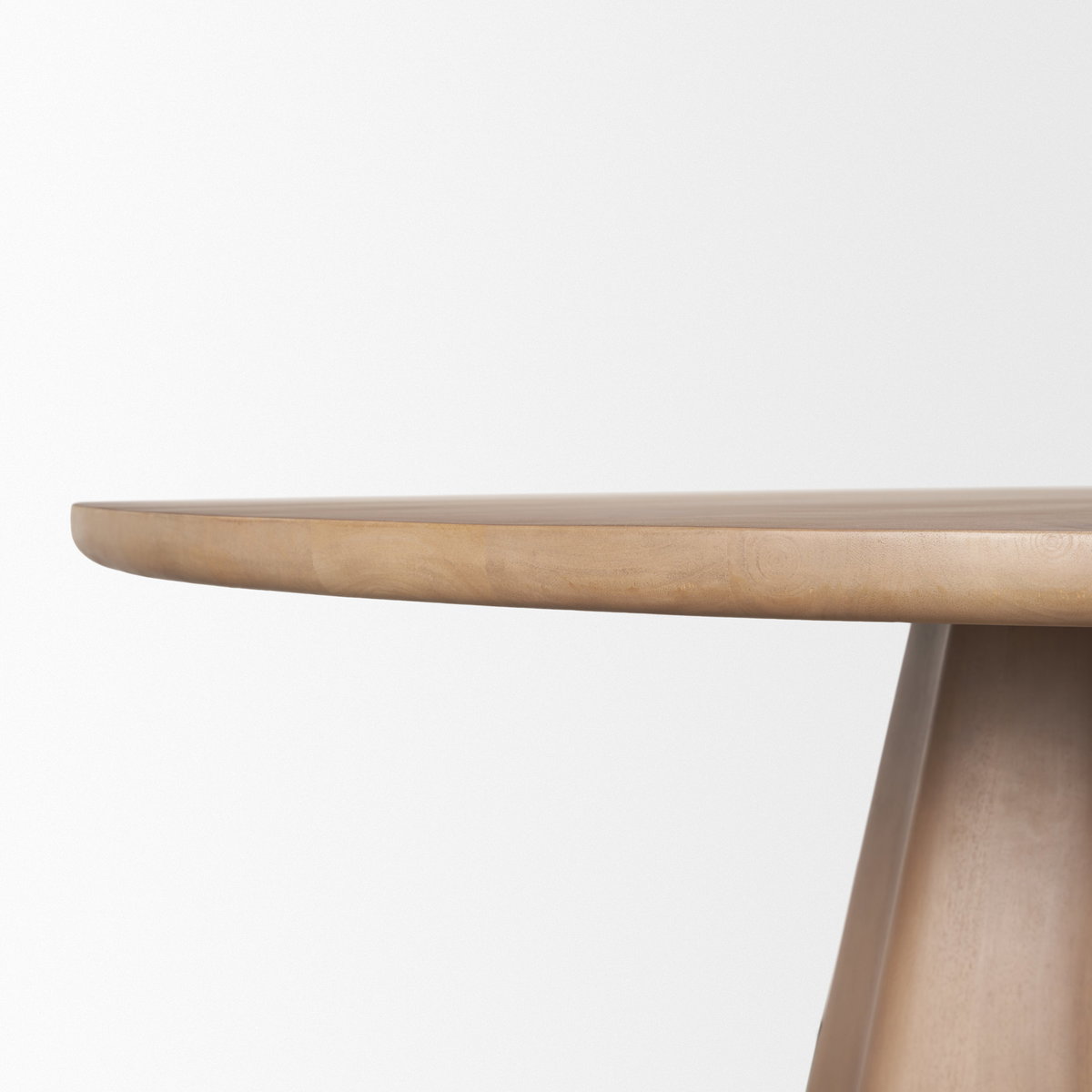 Jovani 60' Solid Light Brown Mango Wood Round Dining Table, by Mercana, 60" length x 60" width x 30" height View 8