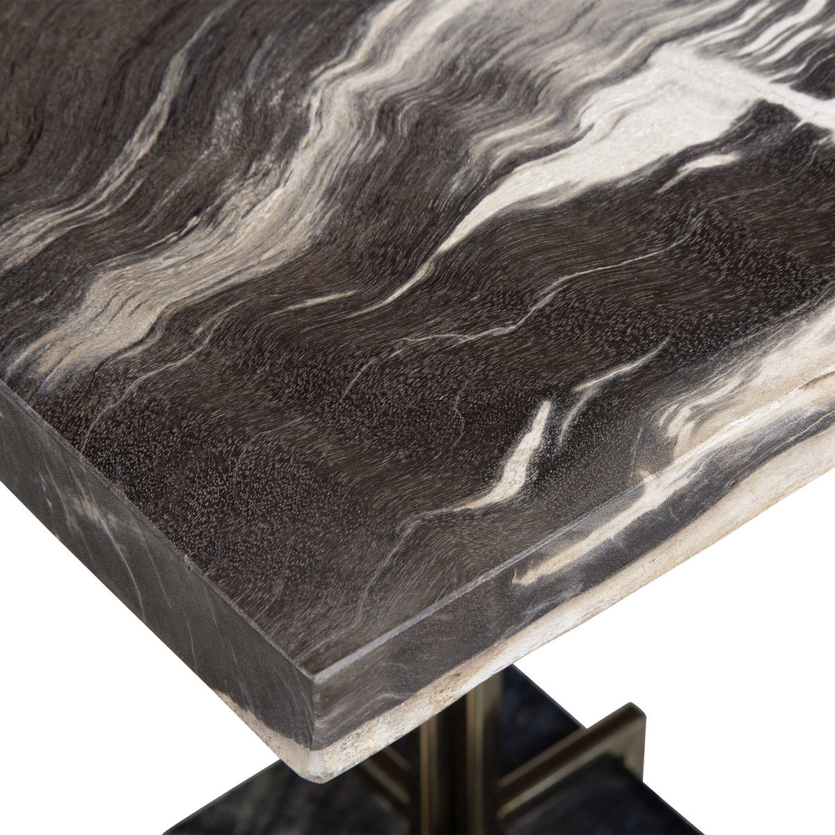 Rowman Petrified Wood Accent Table, Furniture by Uttermost, 14.9" width x 22.44" height x 14.9" depth View 9