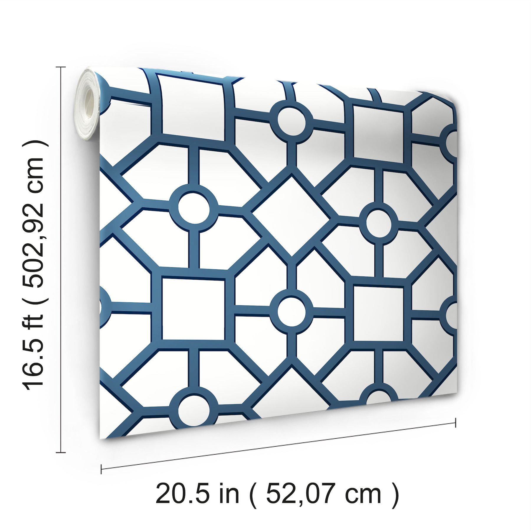 Hedgerow Trellis Navy Peel & Stick Wallpaper large image 
