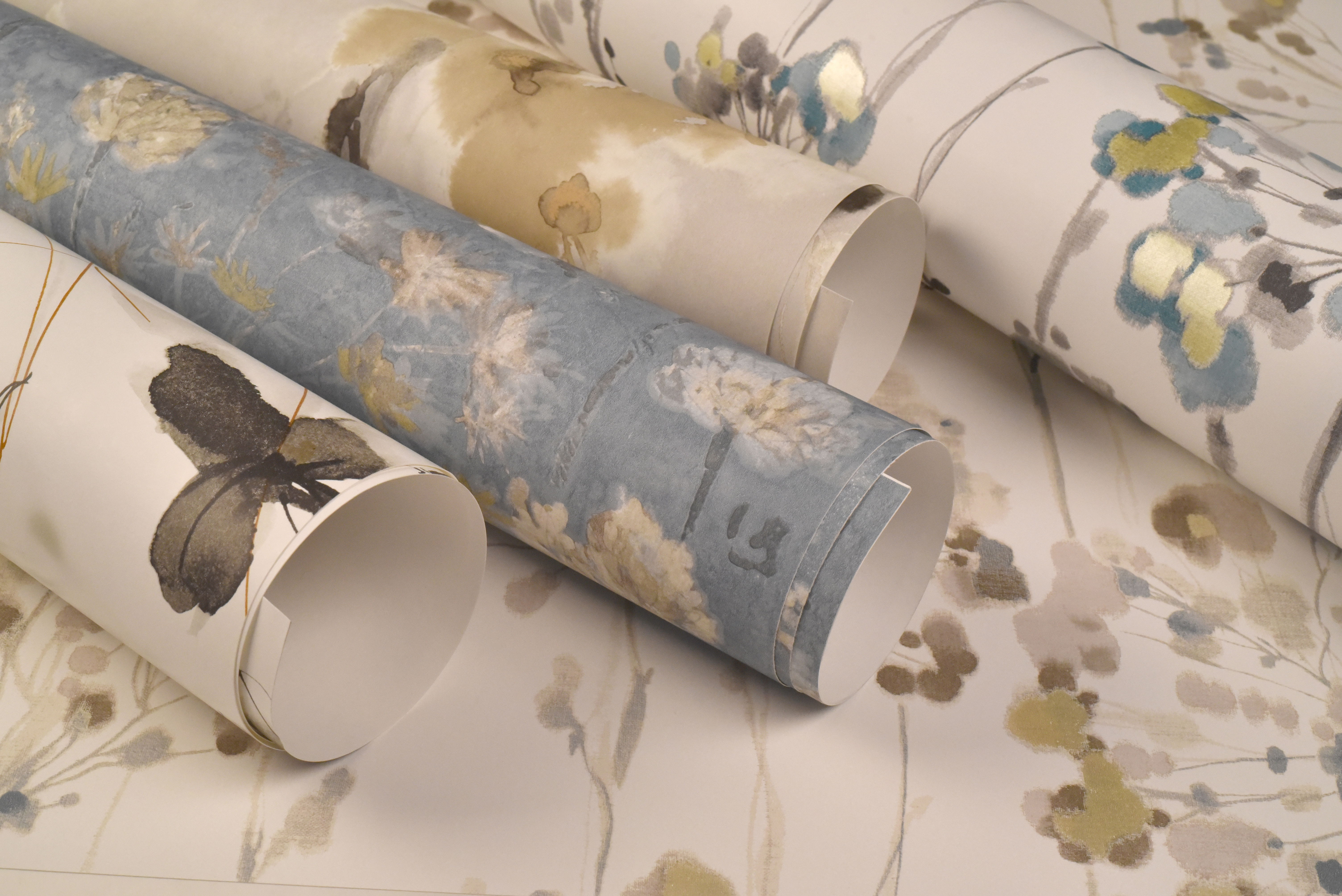 Flourish Turquoise Peel & Stick Wallpaper large image 