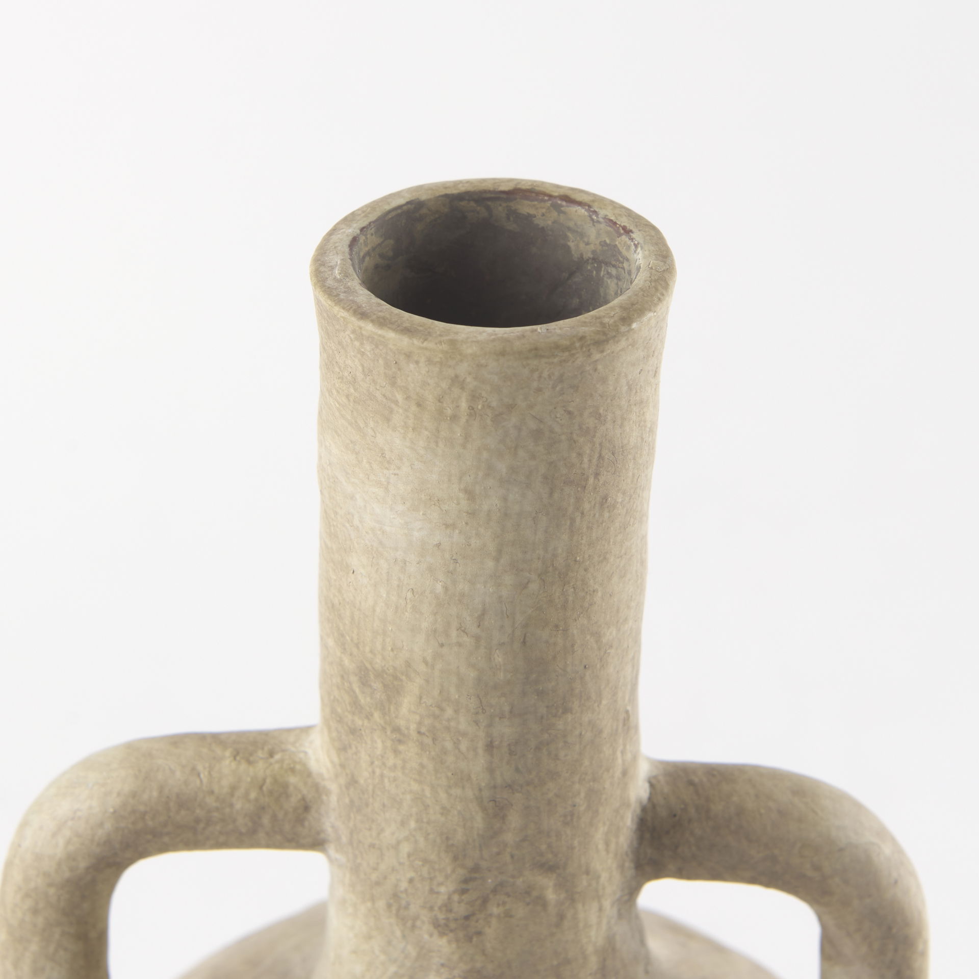 Zenni  Warm Beige Ceramic Vase, by Mercana, 6.1" length x 6.1" width x 12.01" height View 7