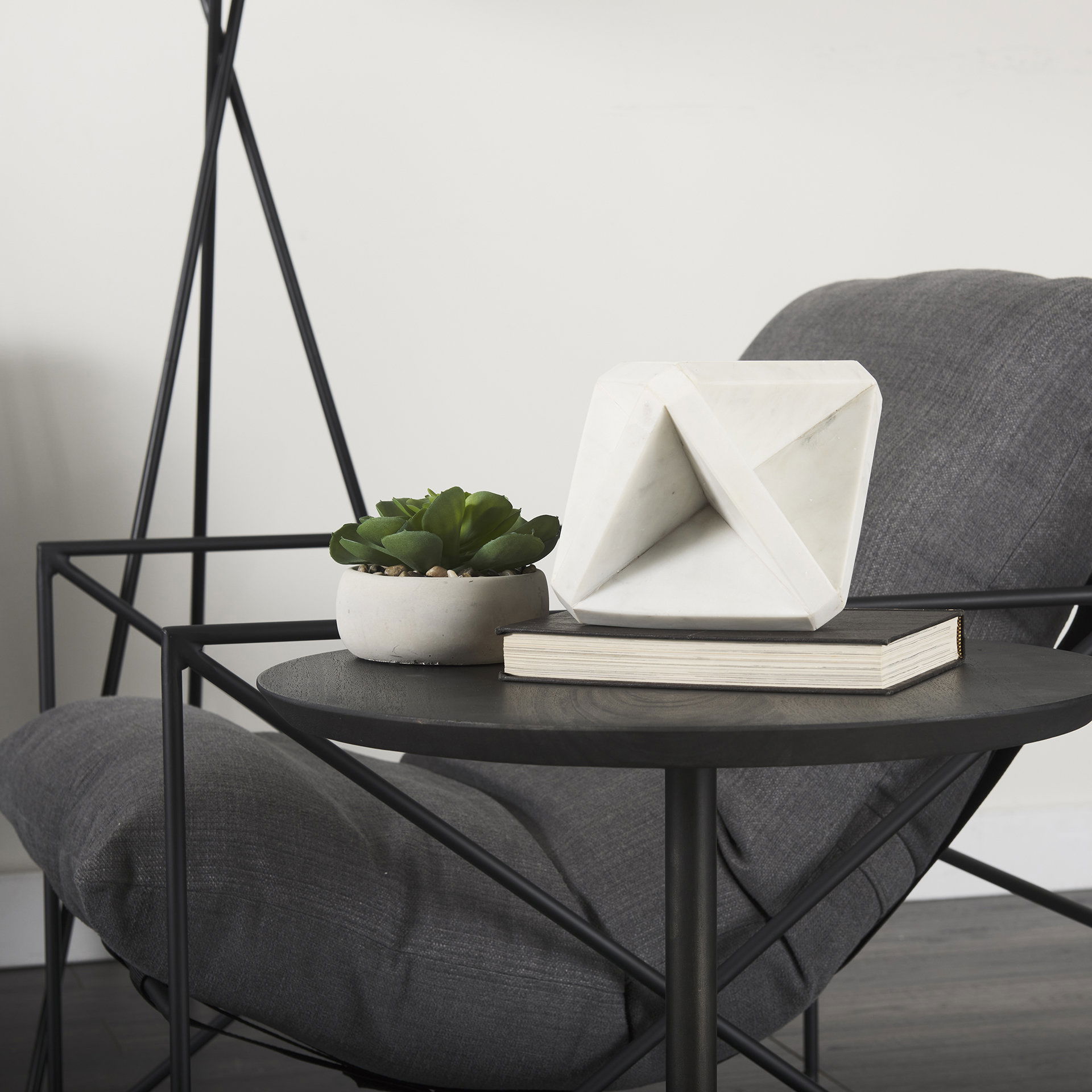 Sophia 5.5 L x 5.5 W x 8.5 H White Marble Decor Stand, Decorative Object by Mercana, 5.5" length x 5.5" width x 8.5" height View 3