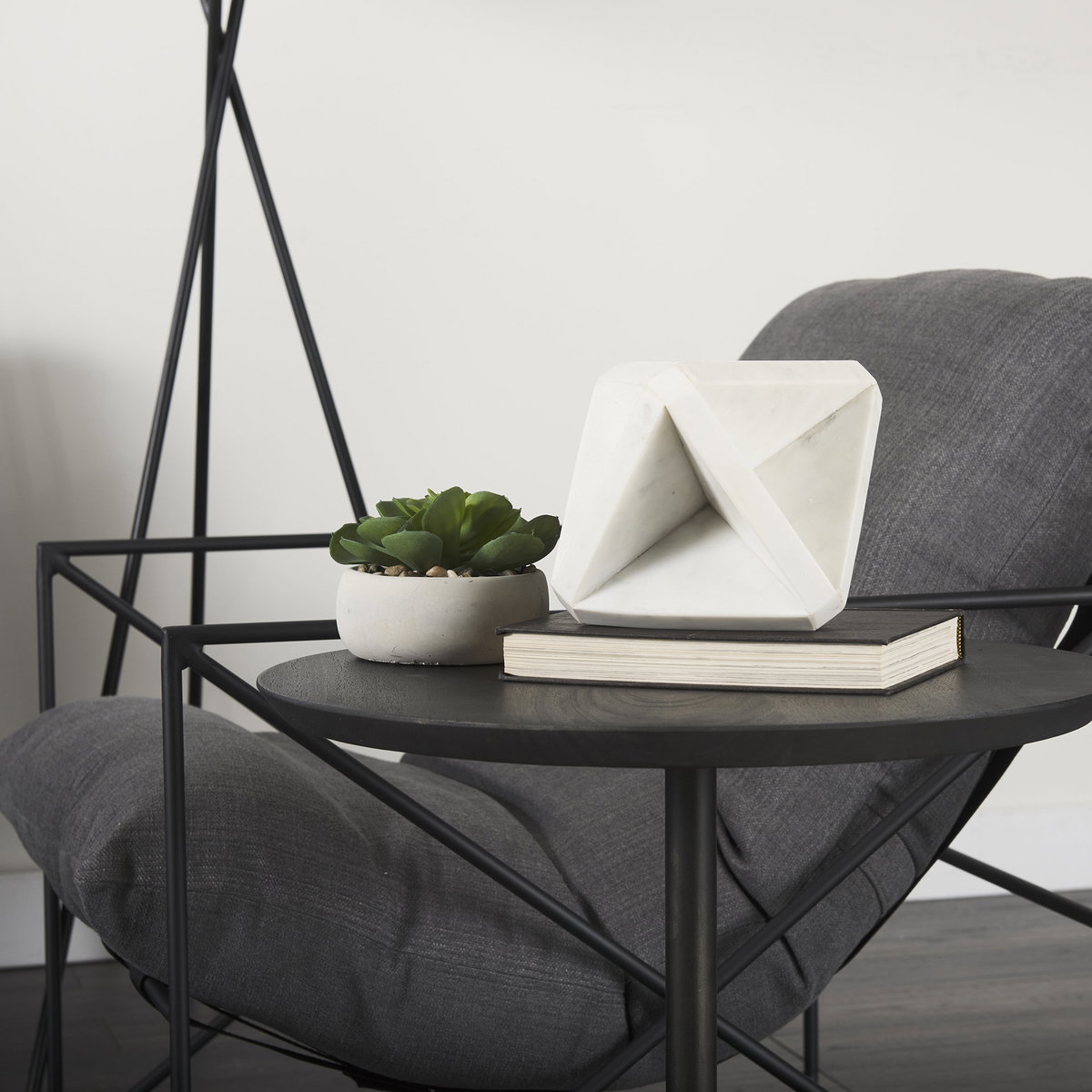 Sophia 5.5 L x 5.5 W x 8.5 H White Marble Decor Stand, Decorative Object by Mercana, 5.5" length x 5.5" width x 8.5" height View 3