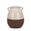 Tryna Small Beige with Matte Brown Ceramic Vase thumbnail 0