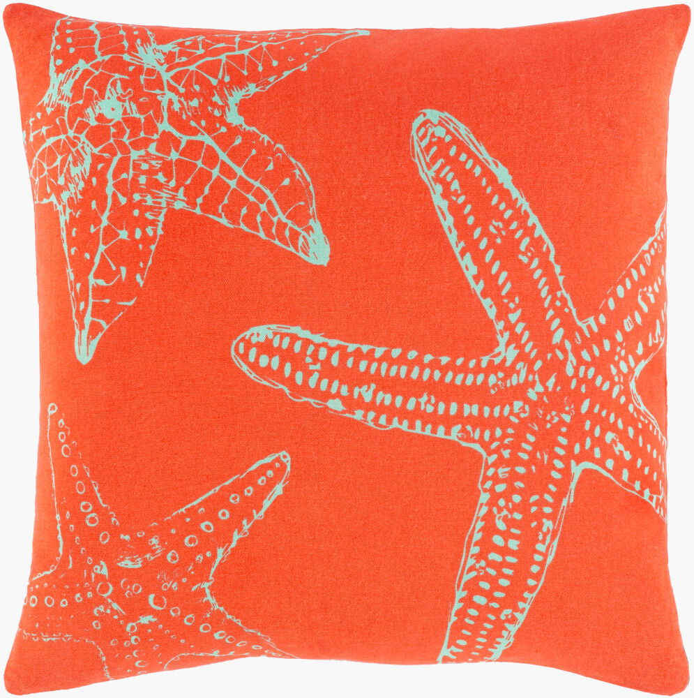 Sea Life Accent Pillow, Decorative Pillow by Surya, 18" length x 18" width