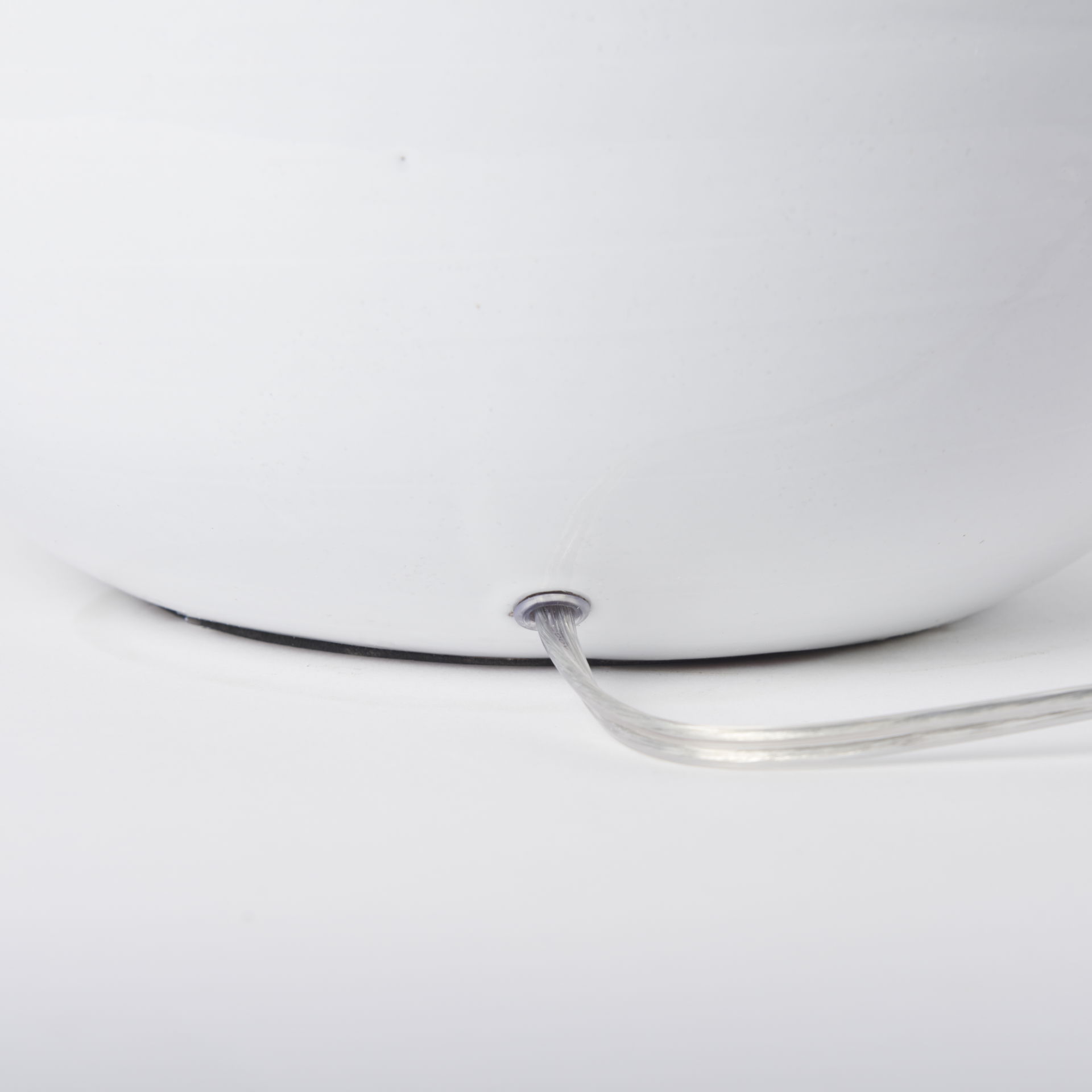 Mehdi White Ceramic Table Lamp, by Mercana, 12.2" length x 12.2" width x 11.02" height View 11