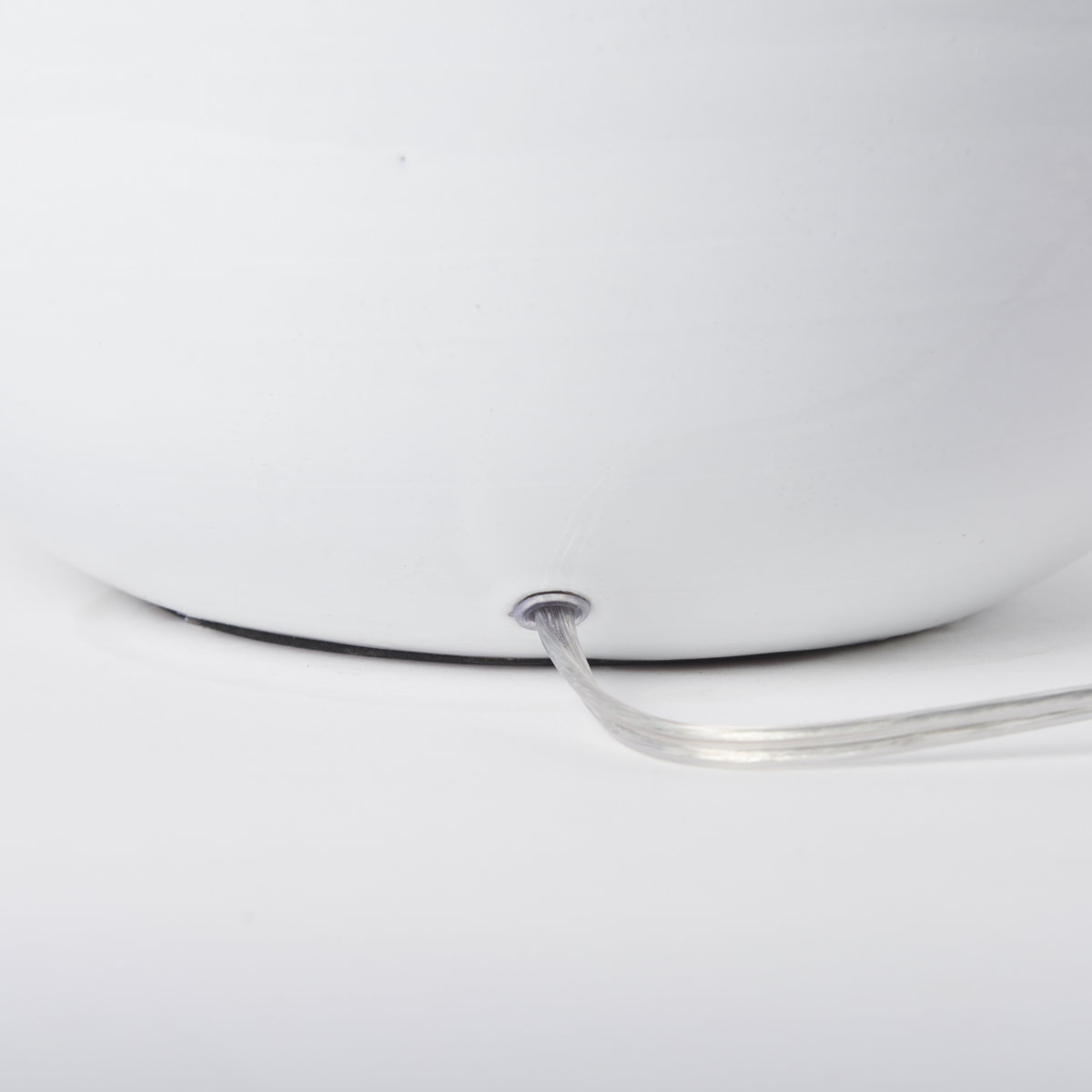Mehdi White Ceramic Table Lamp, by Mercana, 12.2" length x 12.2" width x 11.02" height View 12