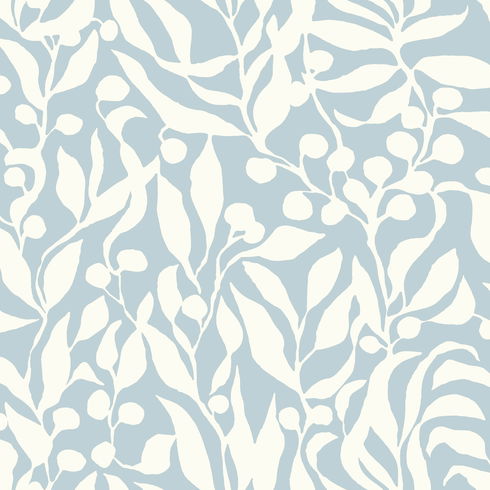 Olive Mill Sky Blue Wallpaper