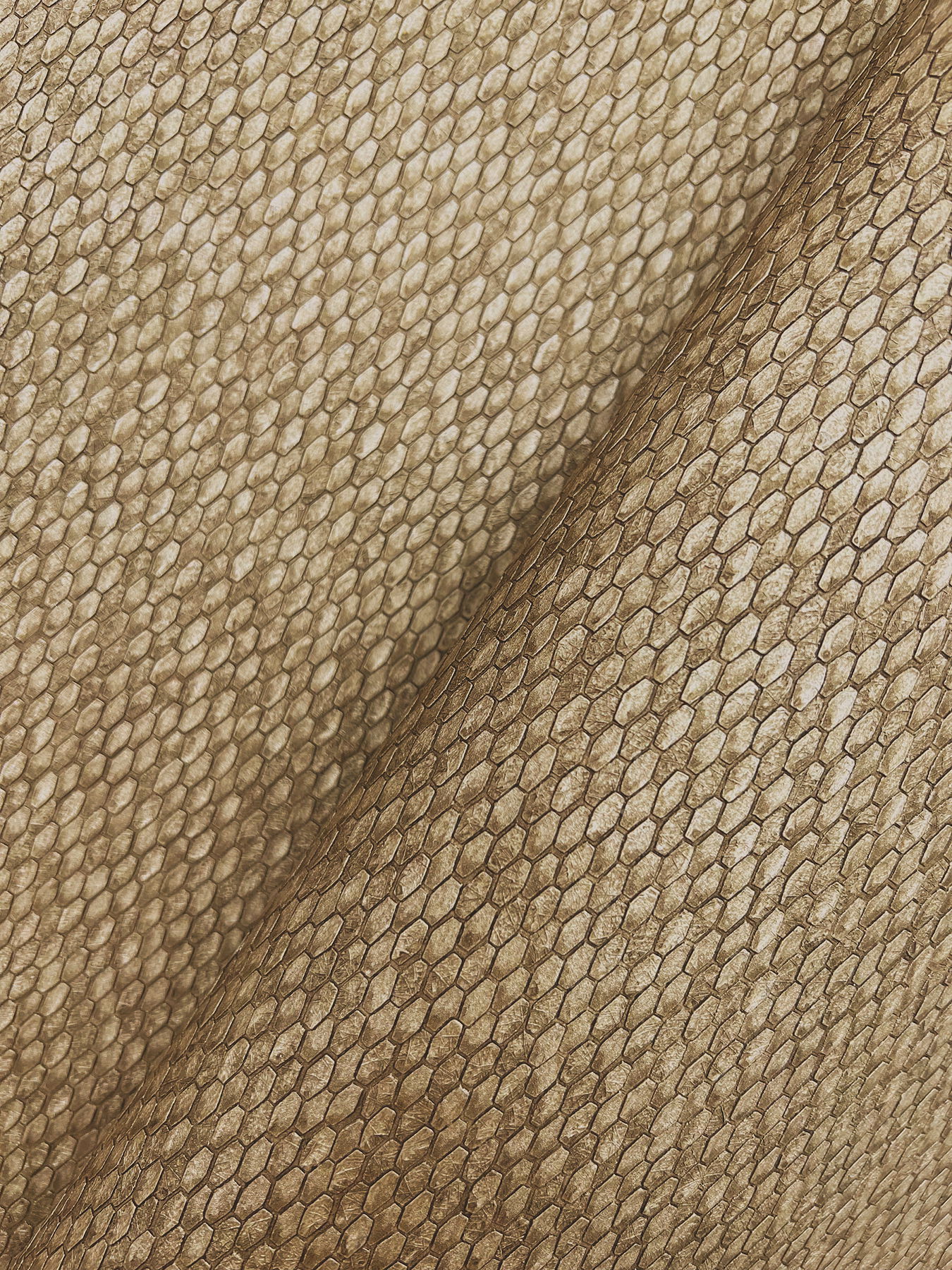 Stretched Hexagons Burnished Copper Wallpaper, by York Wall, 33' length x 1'8.8" width x 0.02" depth View 4