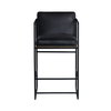 Stamford Backless 36in Seat Counter Stool | Black Leather with Metal, Counter & Bar Stool by Mercana, 18.7" length x 22.6" width x 36" height thumbnail 4