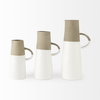 Garand Medium 15H Two-Toned White Natural Ceramic Jug, Decorative Jar by Mercana, 7.48" length x 5.12" width x 13.58" height thumbnail 9