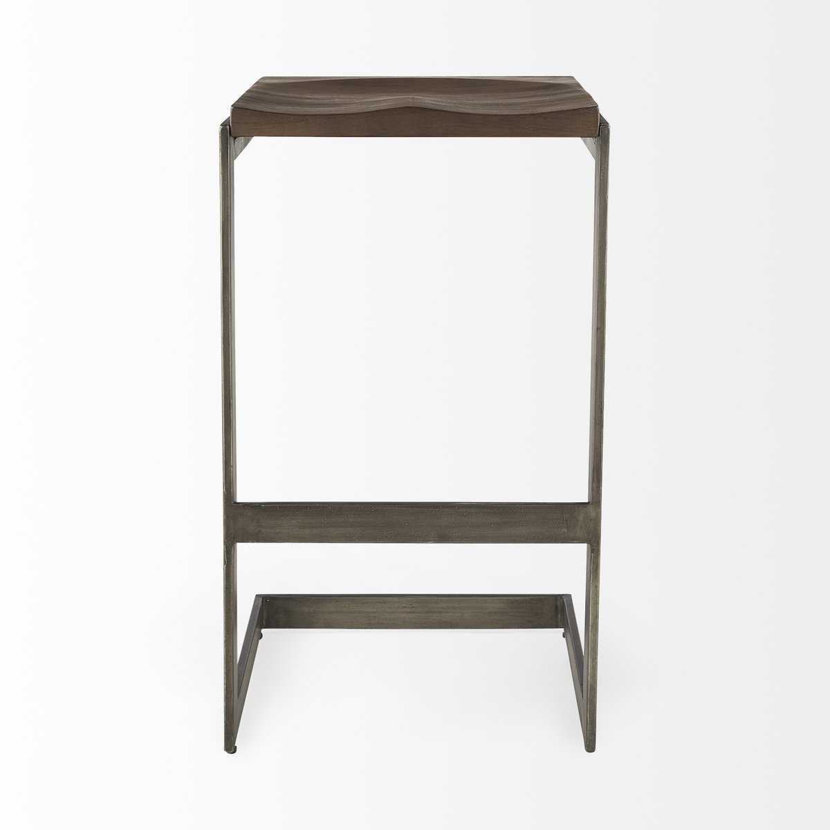 Kiran Backless 30in Seat Bar Stool | Brown Wood with Antique Nickel, Counter & Bar Stool by Mercana, 17" length x 17" width x 30" height View 3