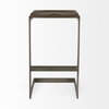 Kiran Backless 30in Seat Bar Stool | Brown Wood with Antique Nickel, Counter & Bar Stool by Mercana, 17" length x 17" width x 30" height thumbnail 3