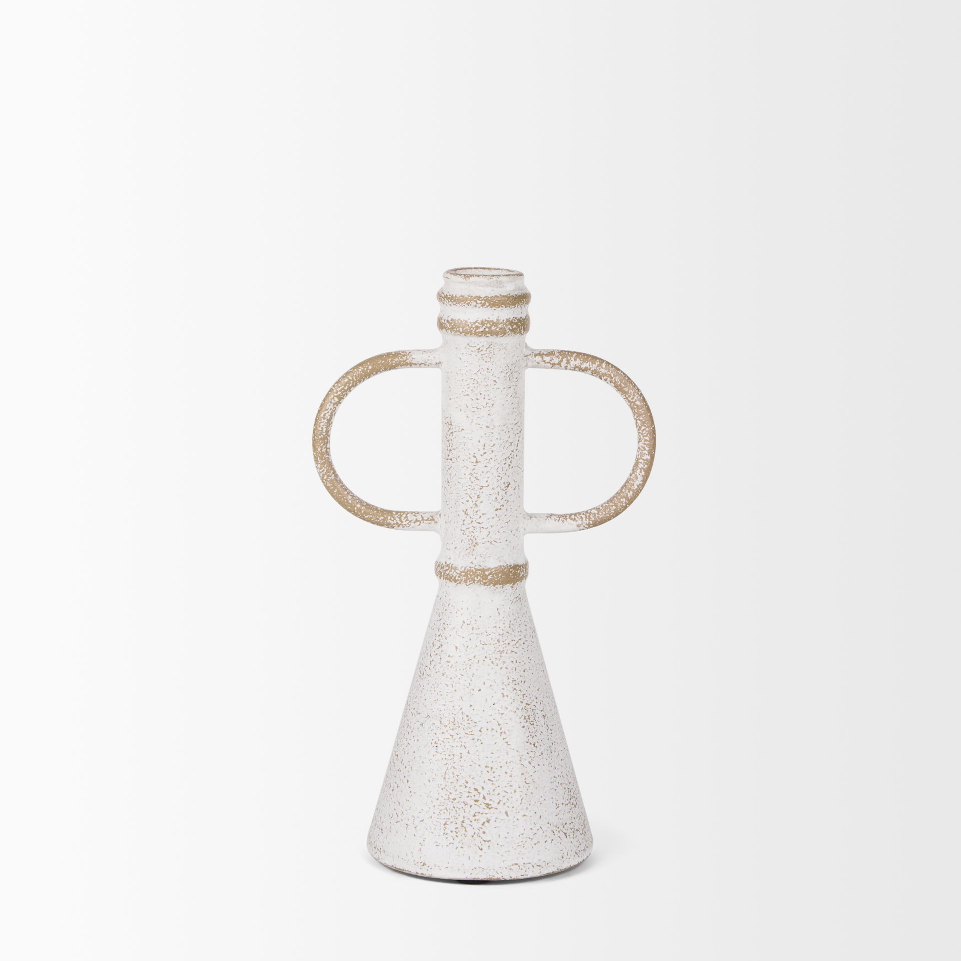 Ziva Small Distressed Wall White Metal Sculptural Object large image 