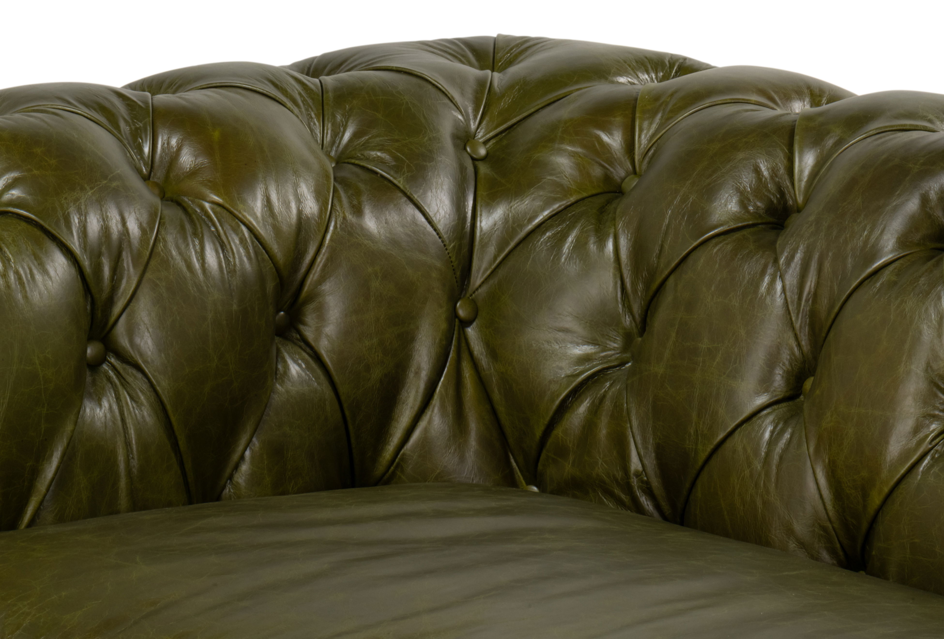 Savile Leather Sofa, Green large image 