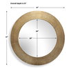 Tano Antique Brass Round Mirror, by Uttermost, 41" width x 41" height x 0.75" depth thumbnail 3