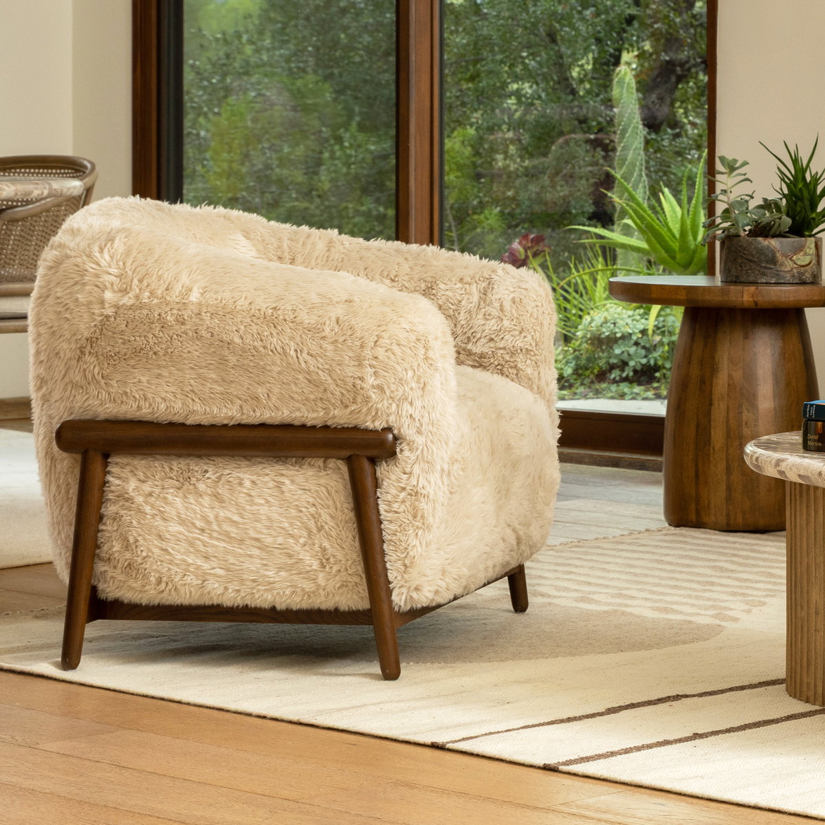 Prescott Occasional Chair Cream, Accent Chair by Dovetail, 32.6" width x 29.7" height x 32" depth View 8