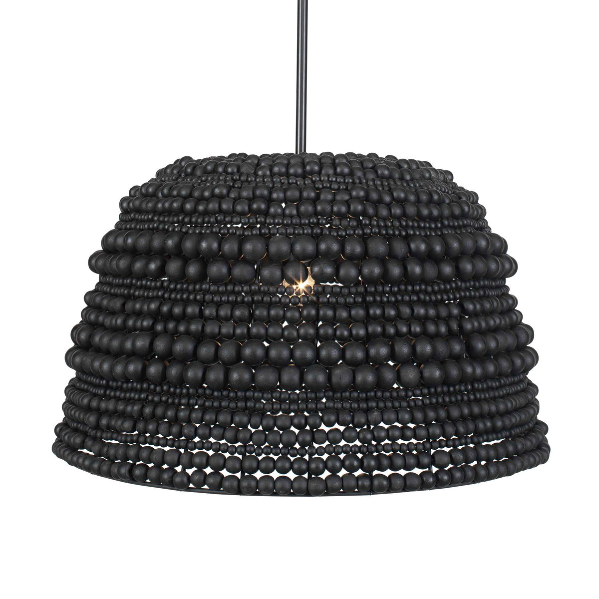 Persephone Black Bead 1 Light Pendant, Mini Light Pendant by Uttermost, 20.75" width x 13" height x 20.75" diameter x 20.25" depth View 4
