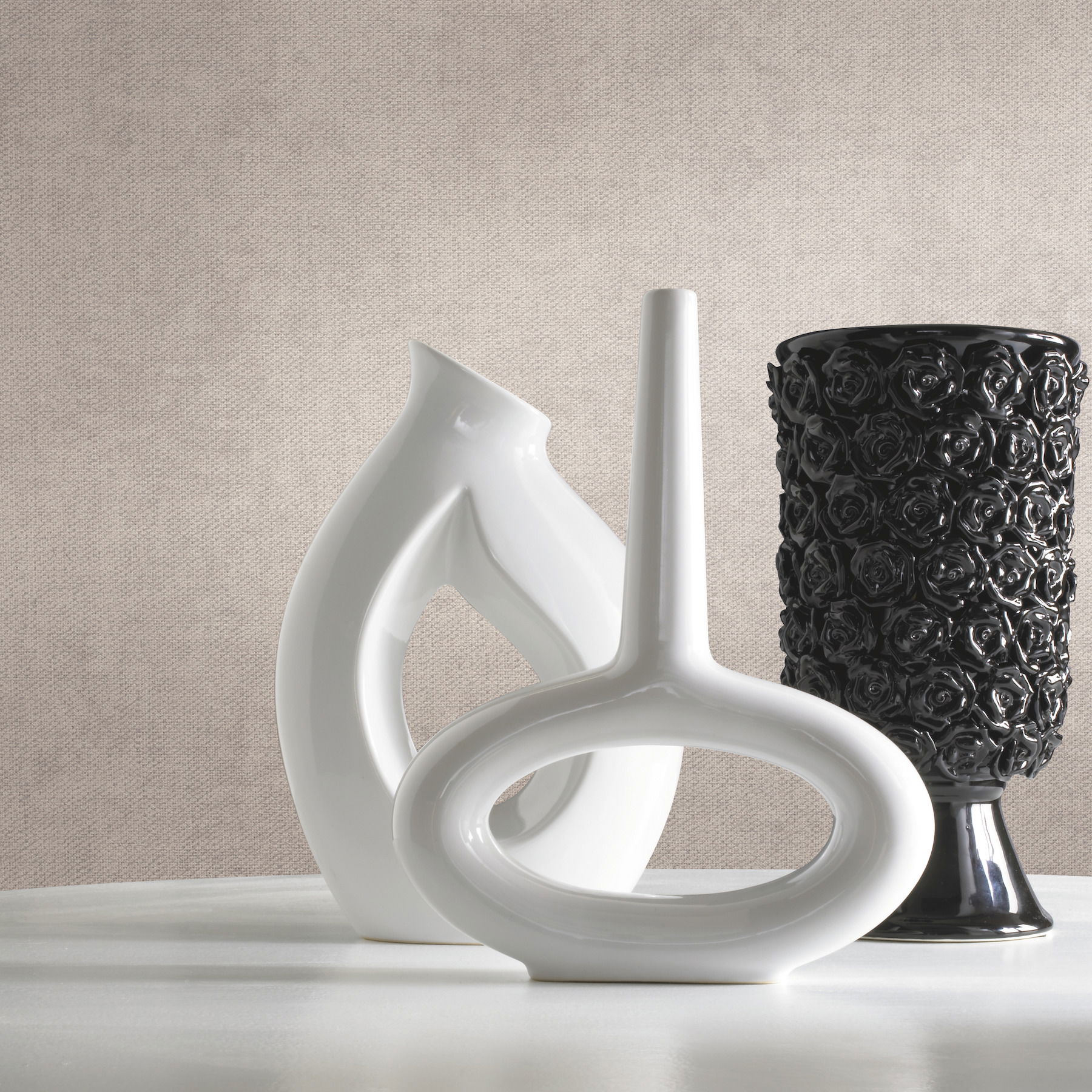 Linen Flax Texture Beige Wallpaper, by York Wall, 33' length x 1'8.5" width x 0.02" depth View 2