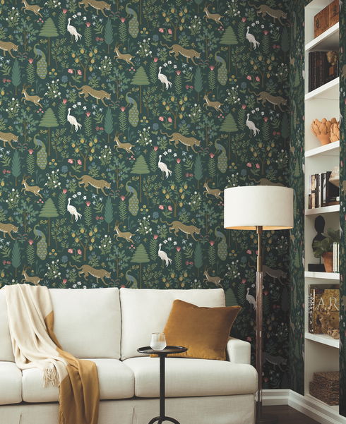Menagerie Blue Wallpaper