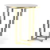 Tanner Marble & Gold Metal Bistro Table, Dining Table by Mercana, 32" length x 32" width x 36" height thumbnail 1