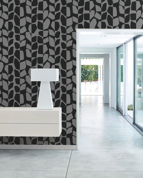 Primitive Vines Black Metallic Wallpaper