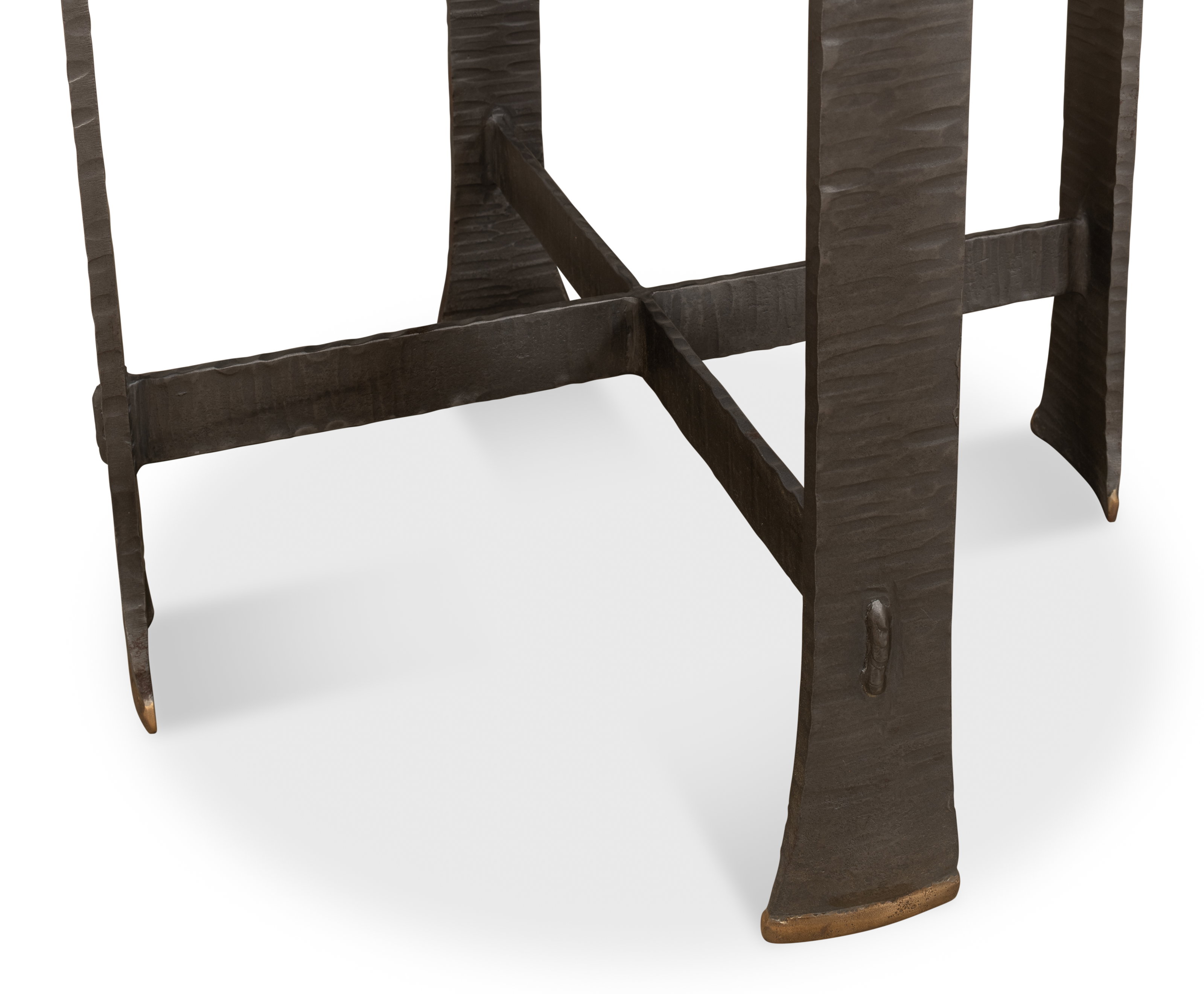 *Forged Slats Side Table/Moleskin, Side & End Table by Sarreid, 18" length x 18" width x 25" height View 7
