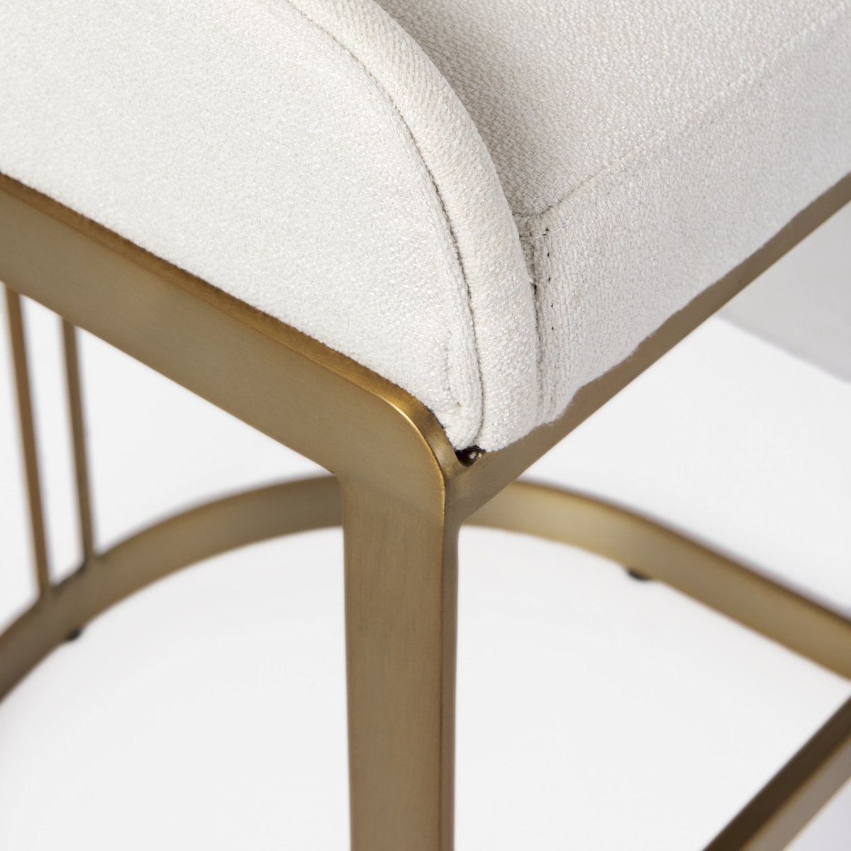 Hollyfield Low Back 28.7in Seat Bar Stool | II Cream Fabric with Counter, Counter & Bar Stool by Mercana, 20.5" length x 19.7" width x 28.7" height View 12