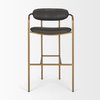 Parker Backless 40in Seat Bar Stool | Brown Faux Leather with Gold Metal, Counter & Bar Stool by Mercana, 19" length x 19.75" width x 40" height thumbnail 4