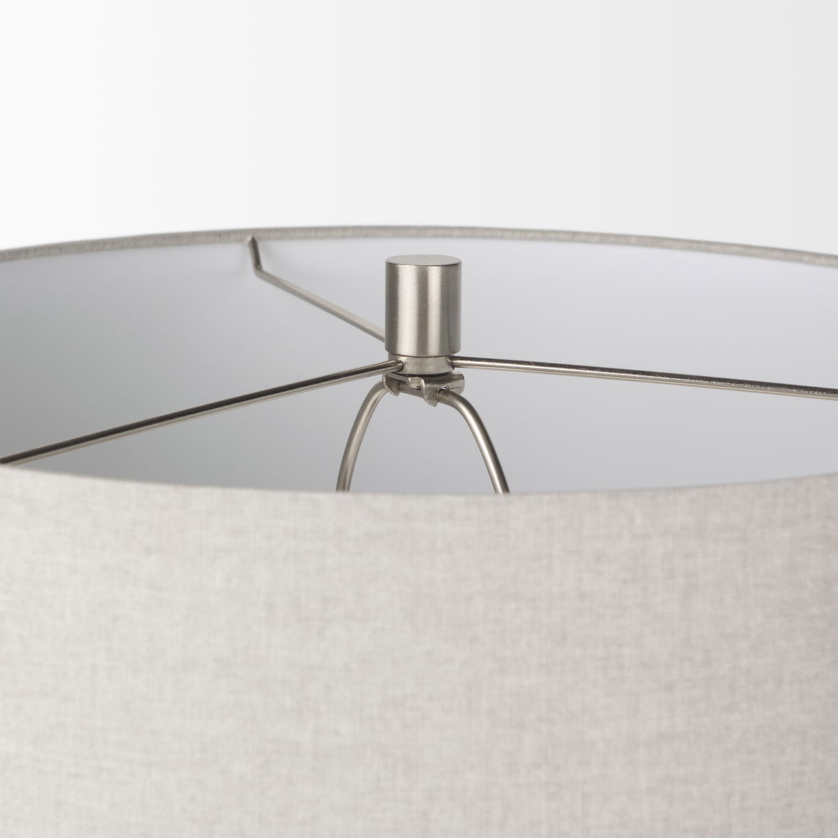 Piven White with Antiqued Wash Textured Ceramic Table Lamp, by Mercana, 18" length x 18" width x 29.5" height View 6