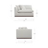 Rue Left Arm Facing Chair Off White, Sectional Sofa by Moe's Home, 47.6" width x 23.6" height x 41" depth thumbnail 11
