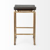 Givens 24.25'H Seat Height Brown Wood Seat Gold Metal Frame Stool, Counter & Bar Stool by Mercana, 14" length x 15.8" width x 26" height thumbnail 6