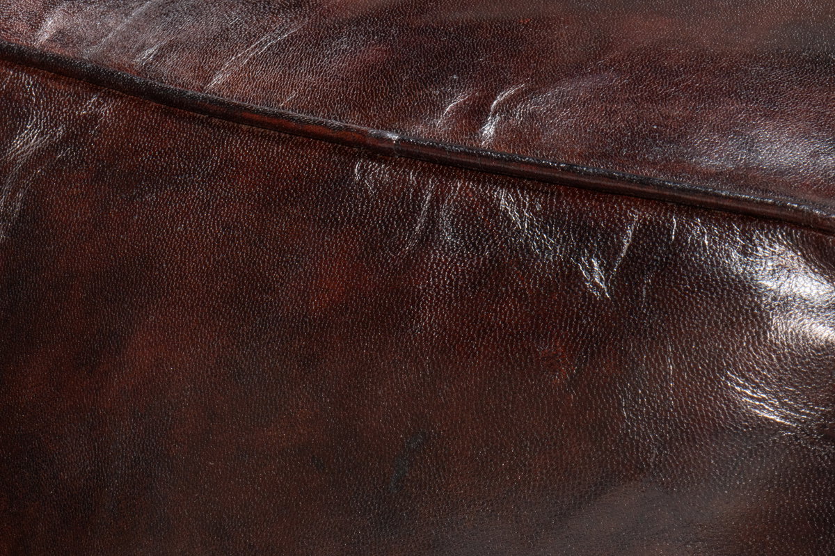 Sunday Afternoon Leather Cube Dark Brn, by Sarreid, 1'3" length x 1'3" width x 1'4" height View 3