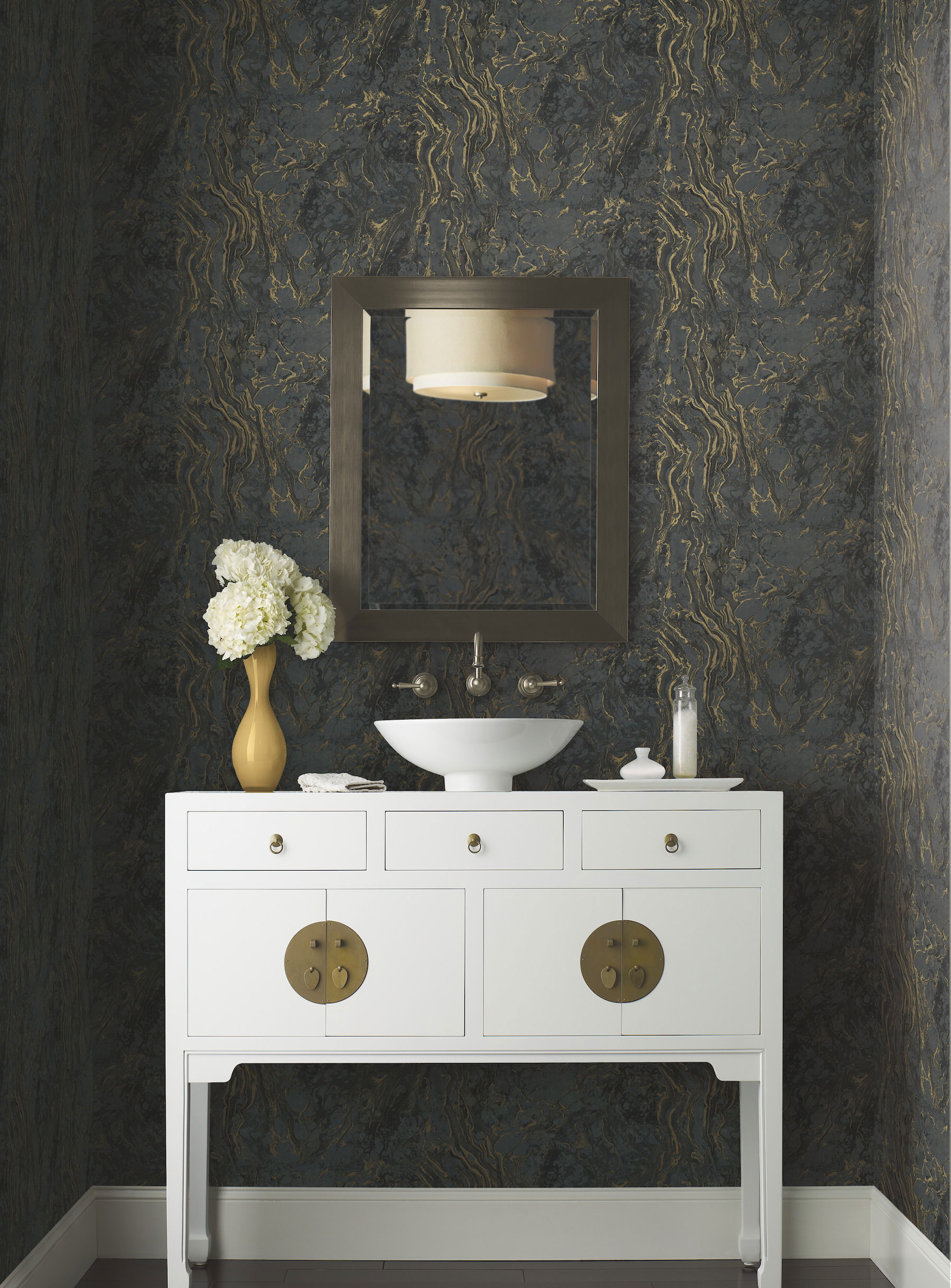 Polished Marble Black Wallpaper large image 