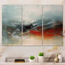 Online Designer Hallway/Entry A Thought Of Her Abstract In Vintage Blue And Red " A Thought Of Her Abstract In Vintage Blue And Red " 3 - Pieces