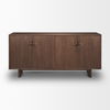 Varenna 4 Door Dark Brown Wood with Rope Handles Sideboard, Sideboards & Buffet by Mercana, 71" length x 17.75" width x 33.75" height thumbnail 5