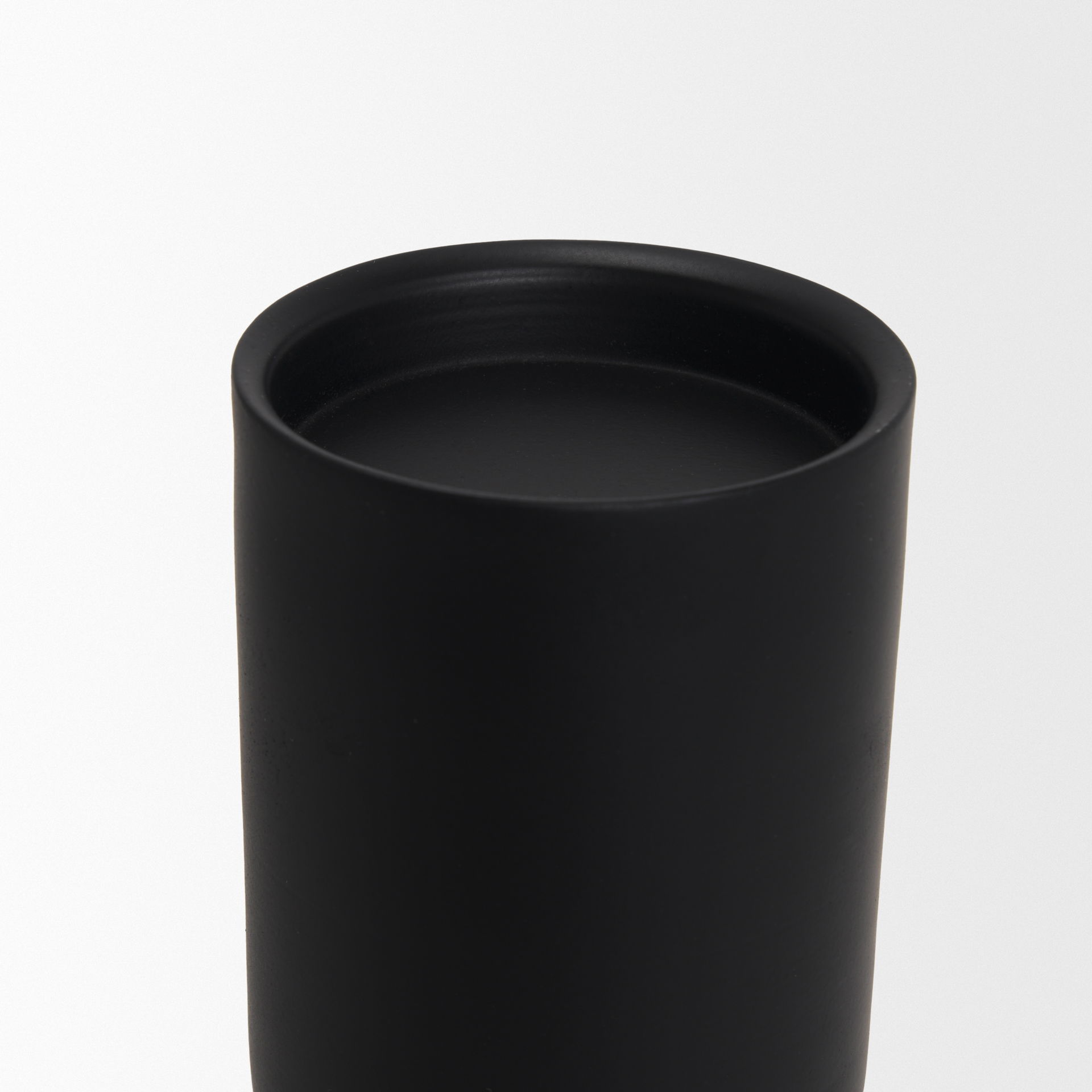 Qamra Short Black Metal Pillar Candle Holder large image 